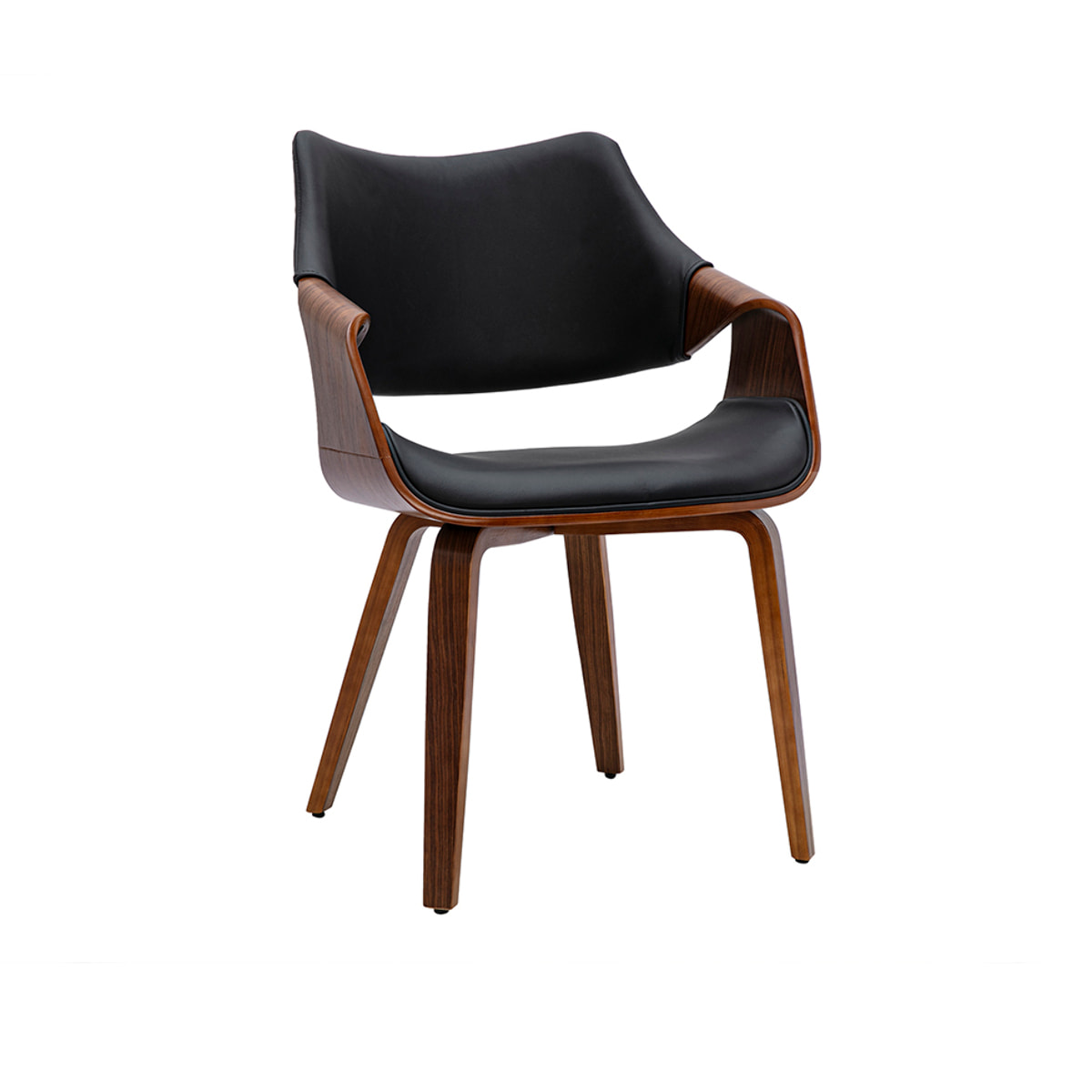Chaises noires et bois foncé noyer (lot de 2) SEVAN