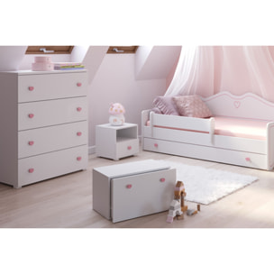 Cesta portaoggetti Inga con cassettone e maniglie rosa