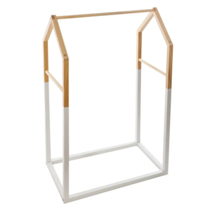 Portant à vêtements enfant "Maison" bois blanc 60x100cm