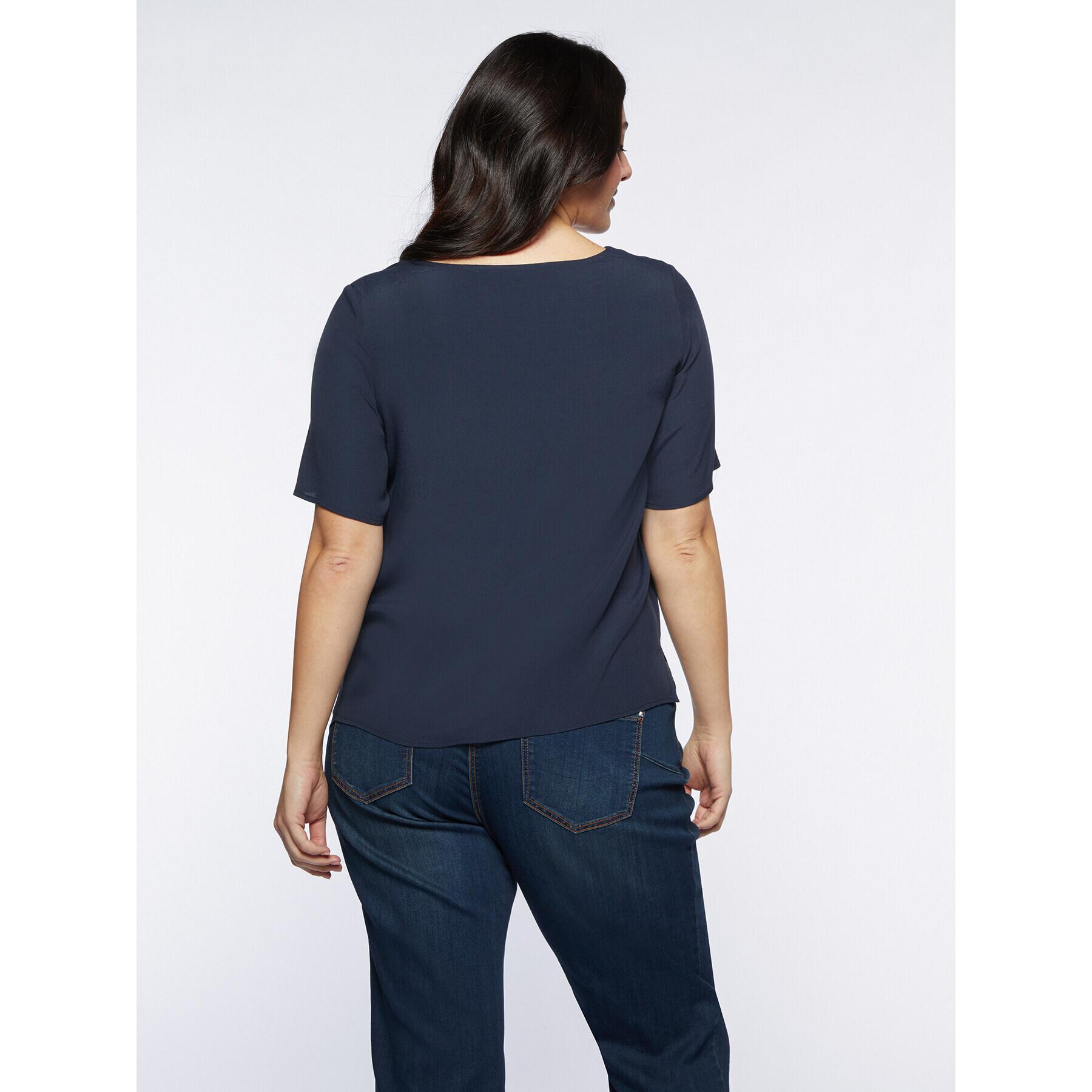 Fiorella Rubino - Blusa recta con mangas cortas - Azul