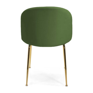 Sedia Sammi Vacchetti in velluto verde con struttura oro cm50x57h77,5