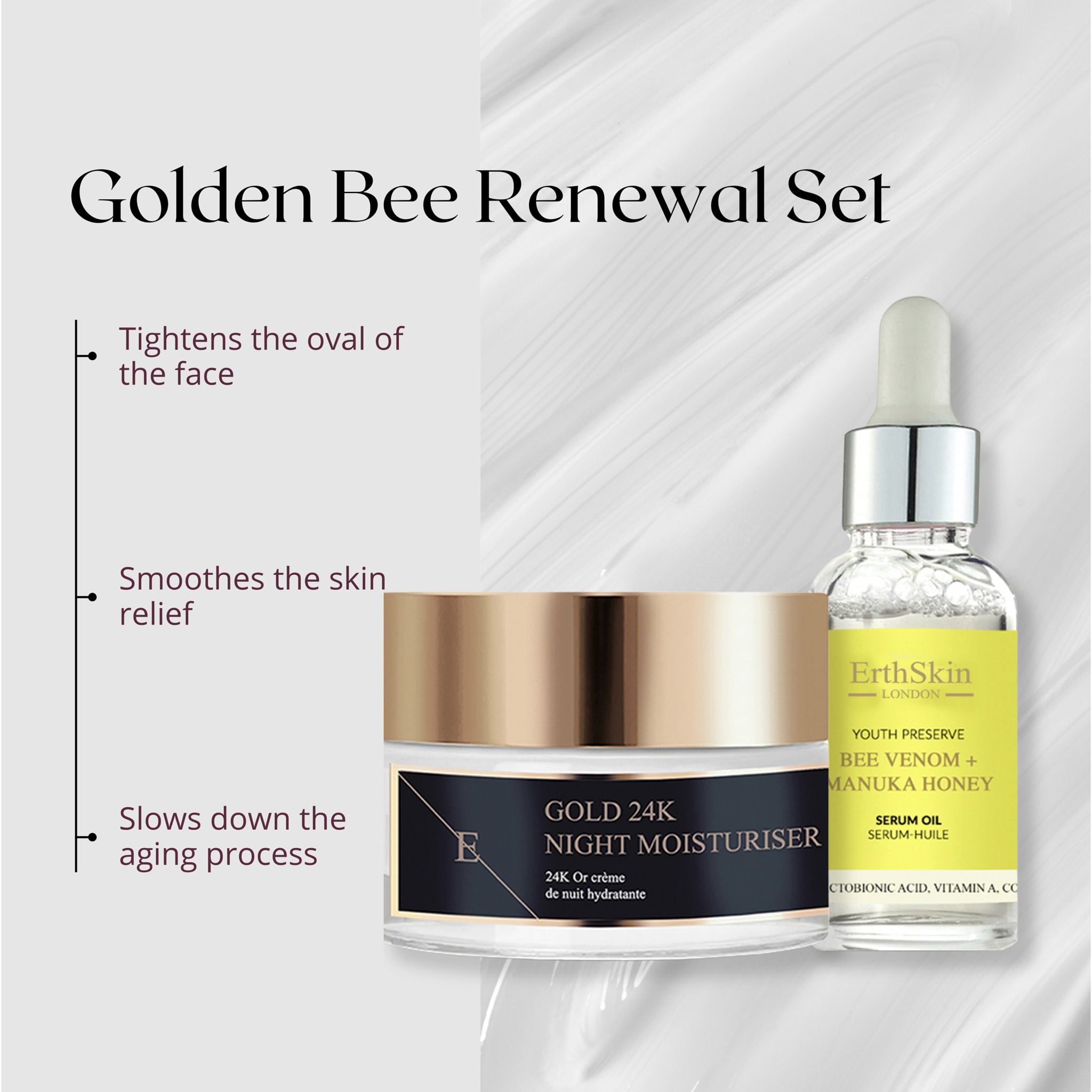 Dúo de aceite de abeja + Gold Night