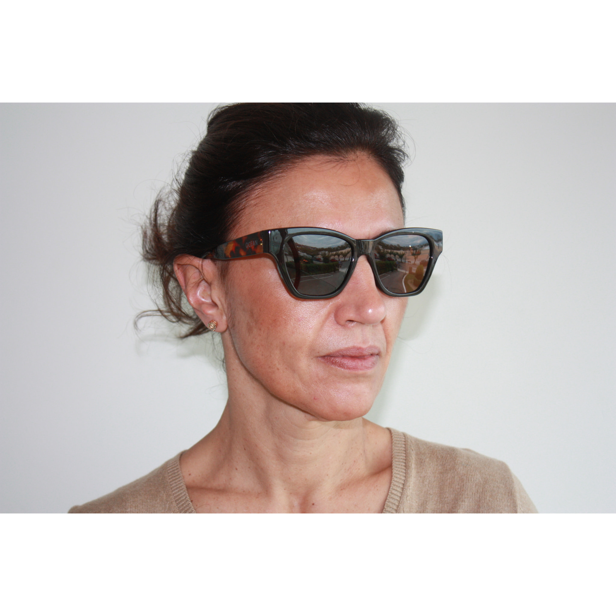 Gafas de sol OCEAN ORLEANS - Frente marrón brillante con patillas care / Marrón