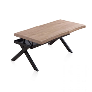 Mesa de centro elevable Xena Fit Roble Honey - Negro
