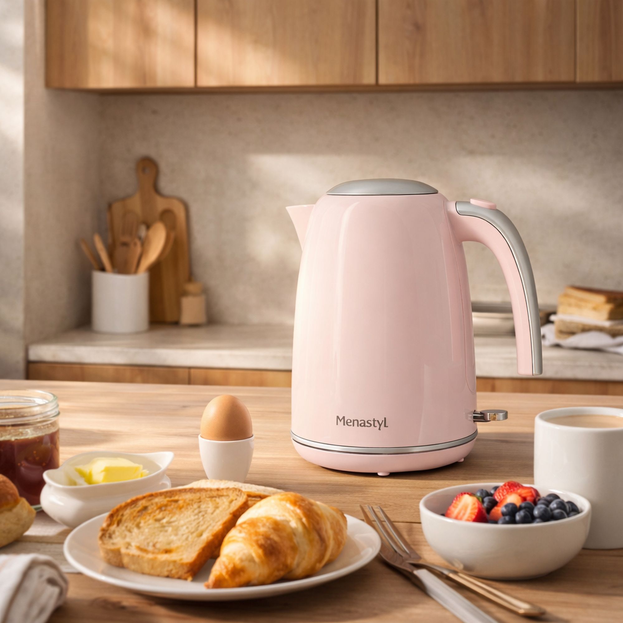 Bouilloire en acier inoxydable 1,7L rose RETRO