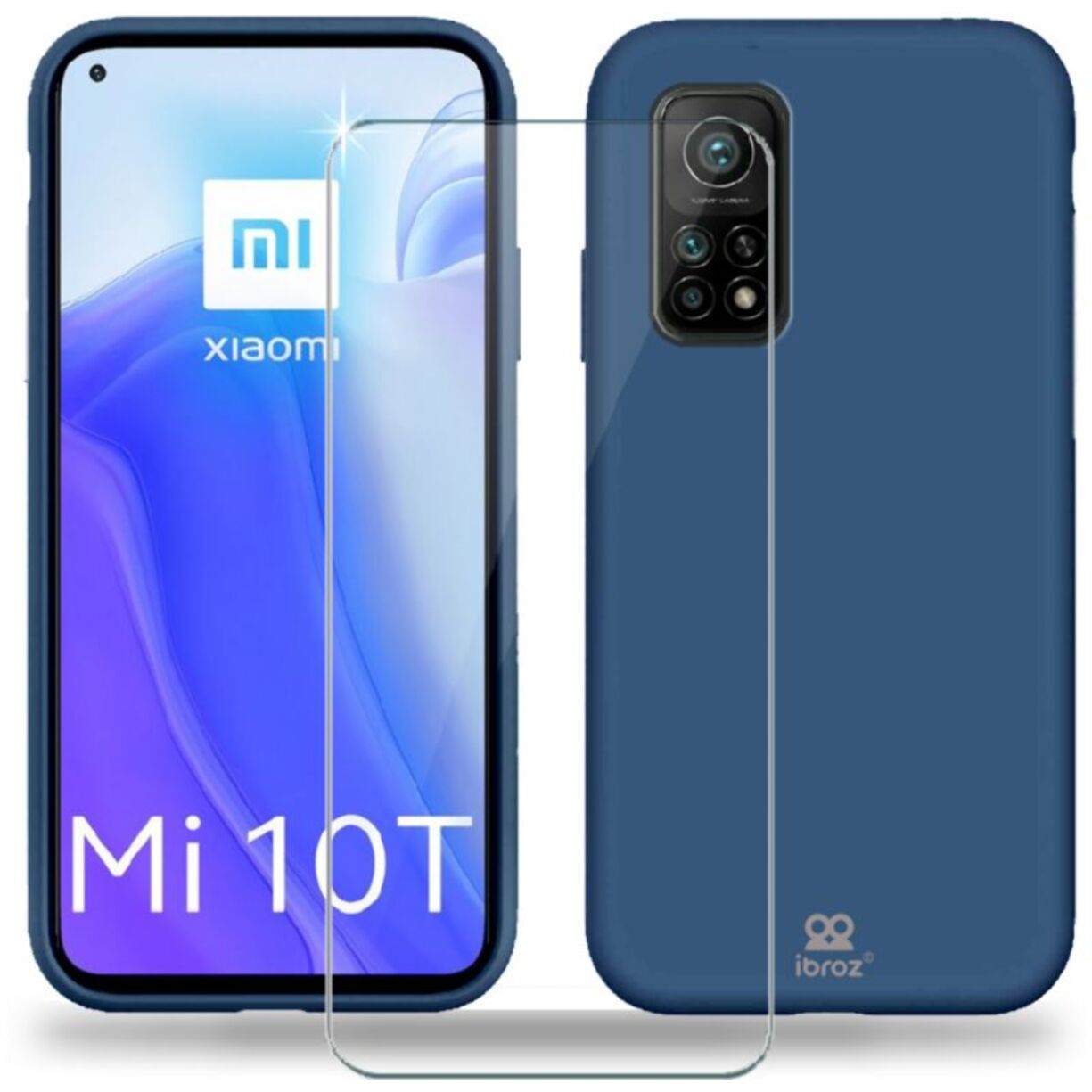 Coque IBROZ Xiaomi Mi 10T Coque bleu + Verre trempé