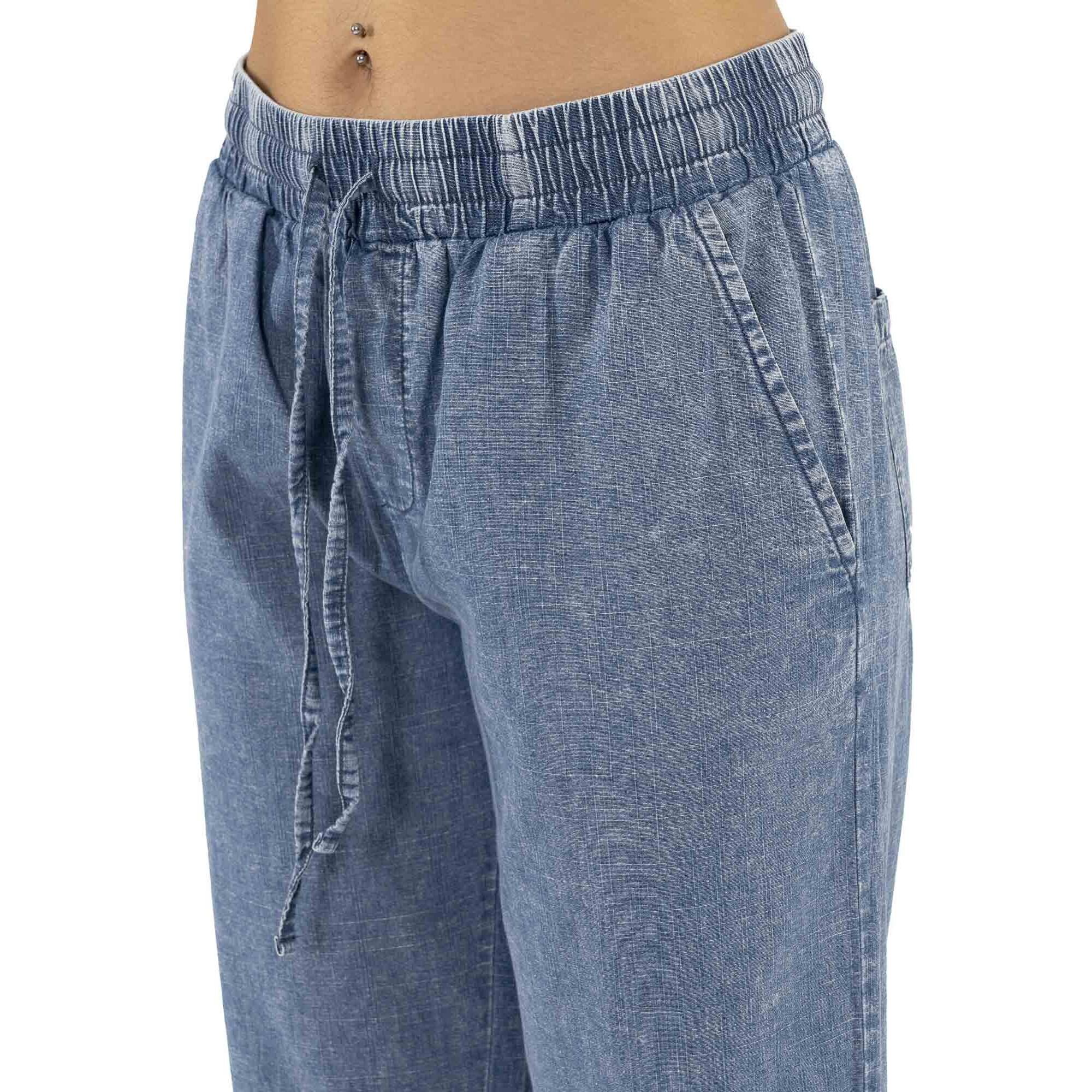 Pantalone da donna in chambray denim Leone Fancy Stripes