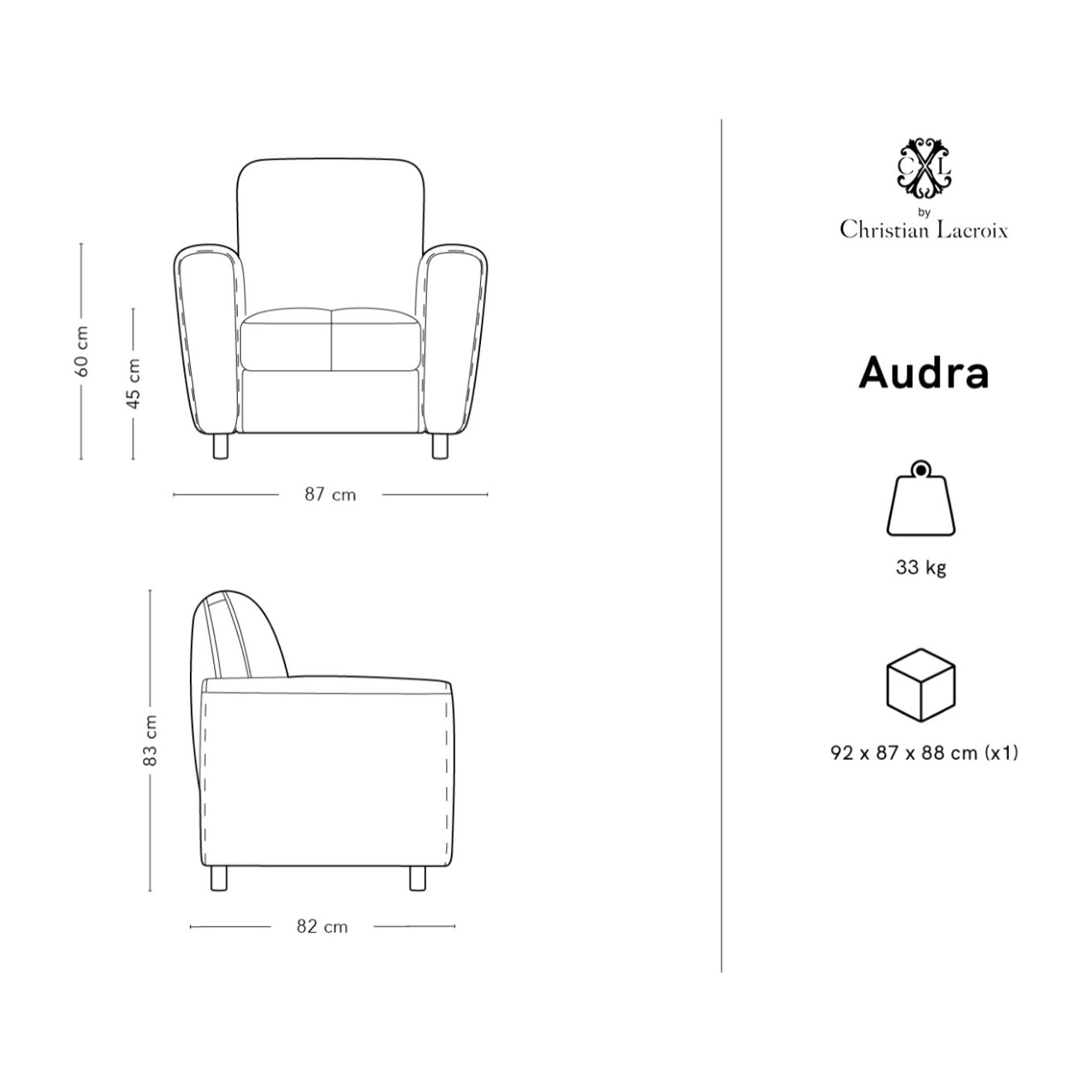 Fauteuil "Audra" en velours beige