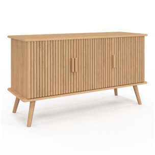 Buffet Faustine 3 portes effet lattes L110cm