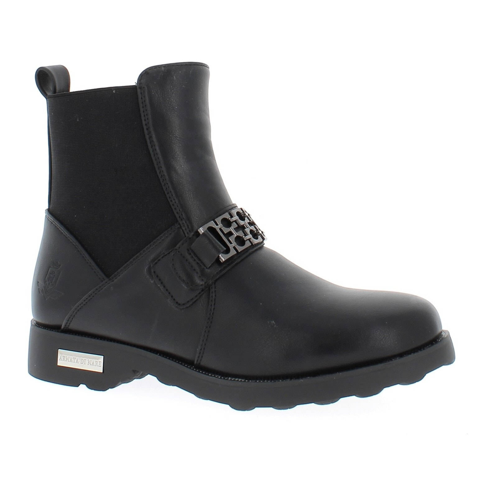 Armata di Mare Scarpe Donna Chelsea Boots con Decorazione Fibbia in Metallo AMD W52C60 Black