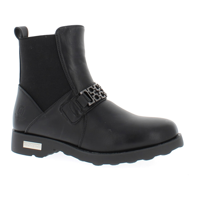 Armata di Mare Scarpe Donna Chelsea Boots con Decorazione Fibbia in Metallo AMD W52C60 Black