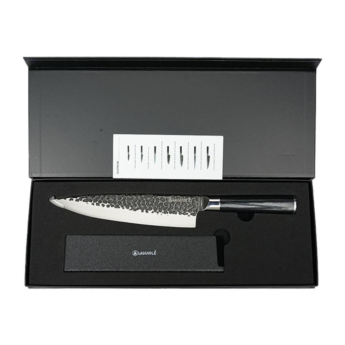 Couteau de chef noir 34cm avec étui - "Sen"