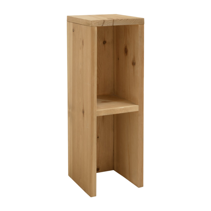 Table de chevet ou d'appoint en bois massif ton chêne moyen 60x20cm Hauteur: 60 Longueur: 20 Largeur: 20