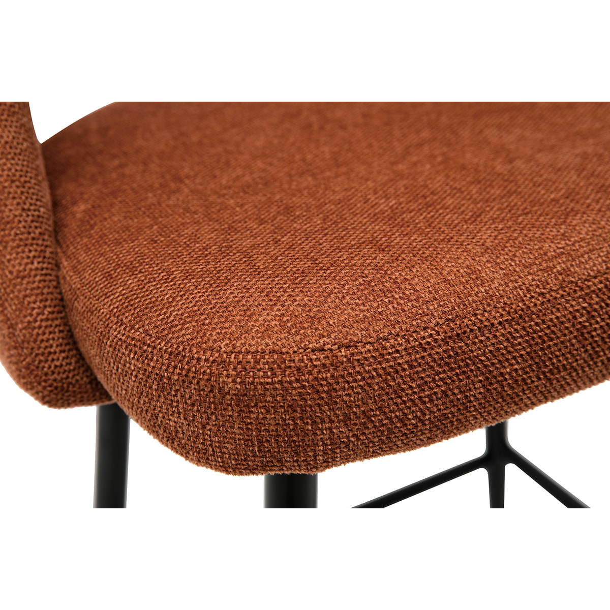 Tabourets de bar en tissu effet velours texturé terre brûlée H65 cm (lot de 2) COSETTE