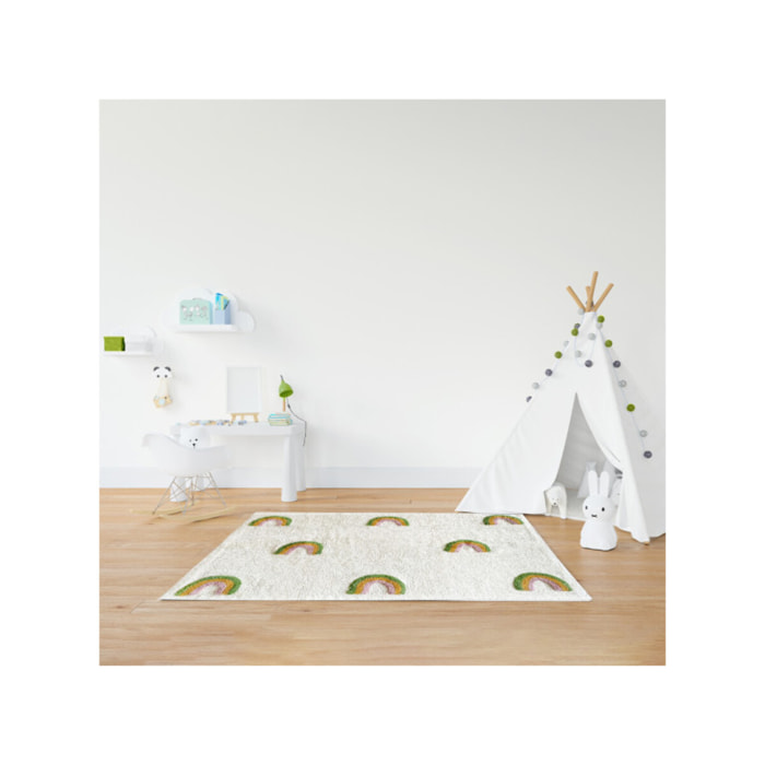 Tapis enfant rectangulaire arc-en-ciel 90 x150cm - RAINBOW