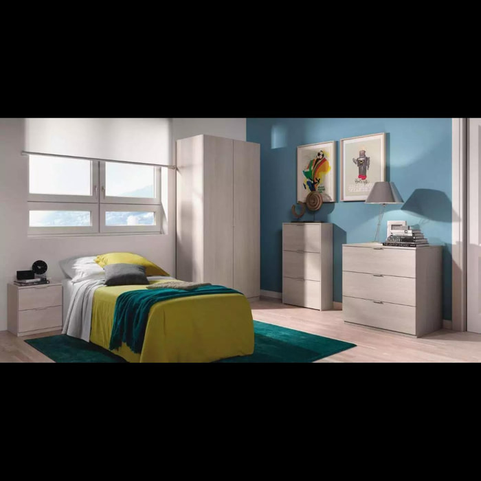 Cassettiera 3 Cassetti Comodino Senza Piedi Comò Mobile Camera Letto Salvaspazio Antigraffio Design Minimal Moderno Lavanderia 77x38x80 Cm Rovere