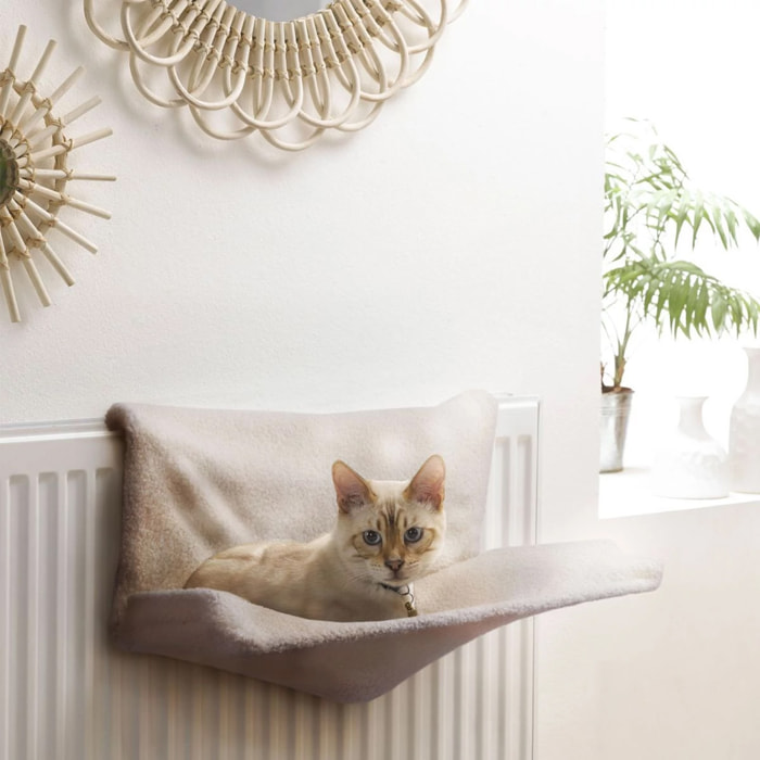 Hamac de radiateur pour chat en laine bouclée - Ecru