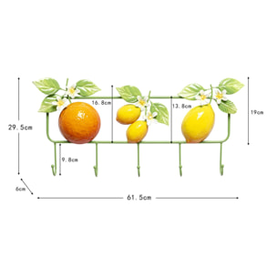Portemanteau mural citrons 62cm Kare Design