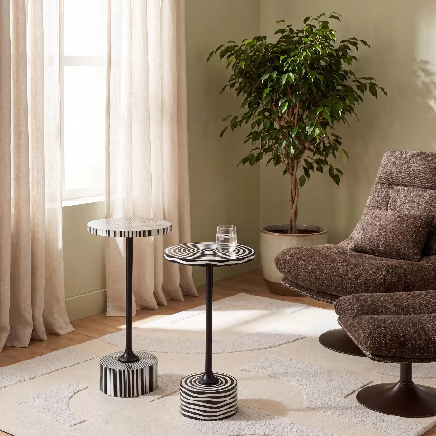 Table d'appoint Domero Double 25cm noire Kare Design