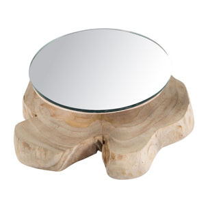 MIROIR EN TECK FORME NATURELLE DIA30/23CM CIRCLE