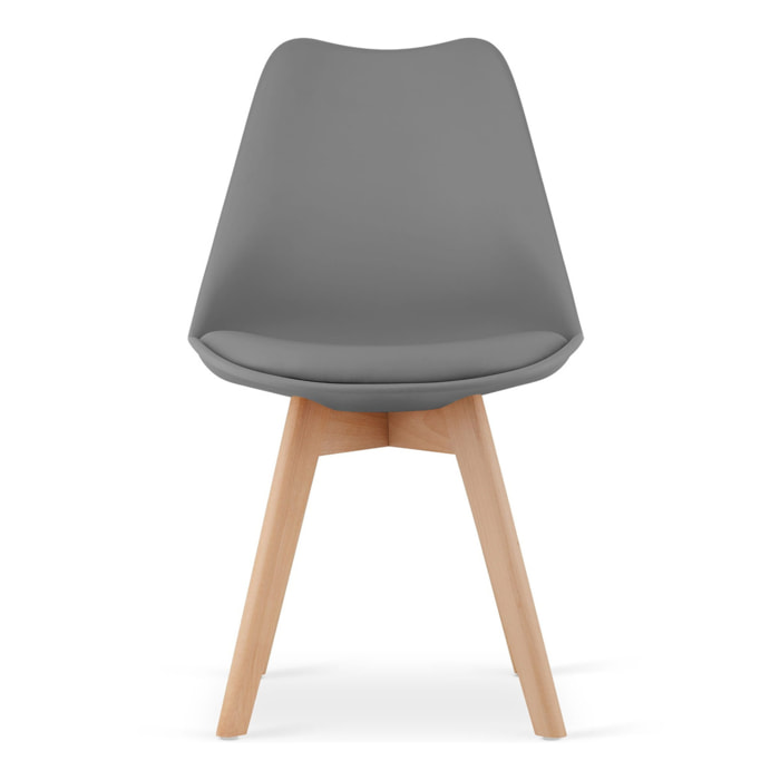 Sedia Mark scandinava grigio grafite con gambe in faggio