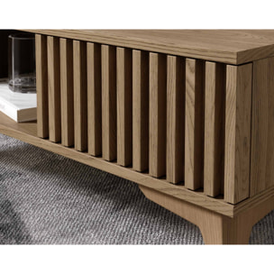 Portmore - table basse - effet bois - 1 tiroir et 1 niche - 80 cm - Bois