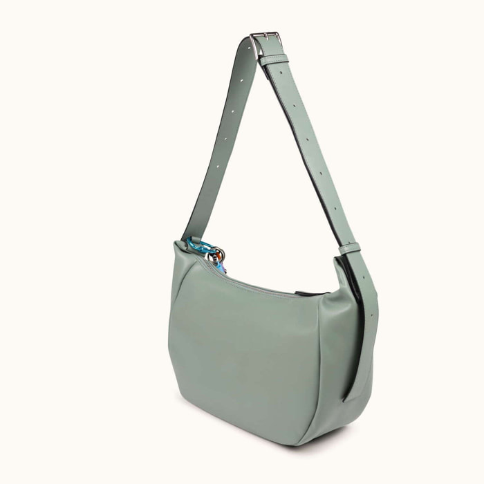 Bolso Hobo Verde Agua con Asa Ajustable y Charms CHARMS HOBO AQUA