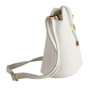 Borse Donna colore Bianco-in pelle Made in Italy L26 cm X W21 cm X H12 cmcm