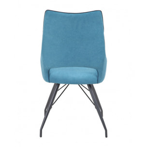 Chaise en tissu avec piètement en métal noir - 4 coloris - LIANA