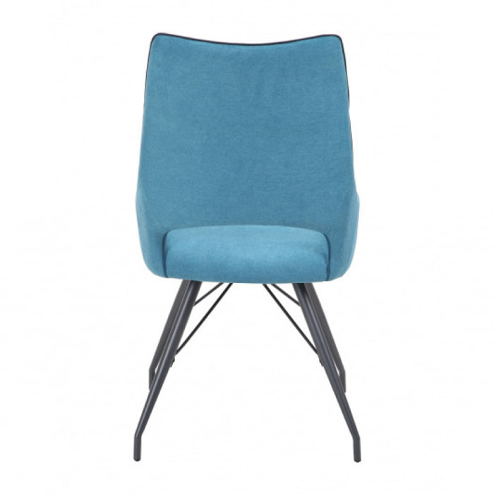 Chaise en tissu avec piètement en métal noir - 4 coloris - LIANA