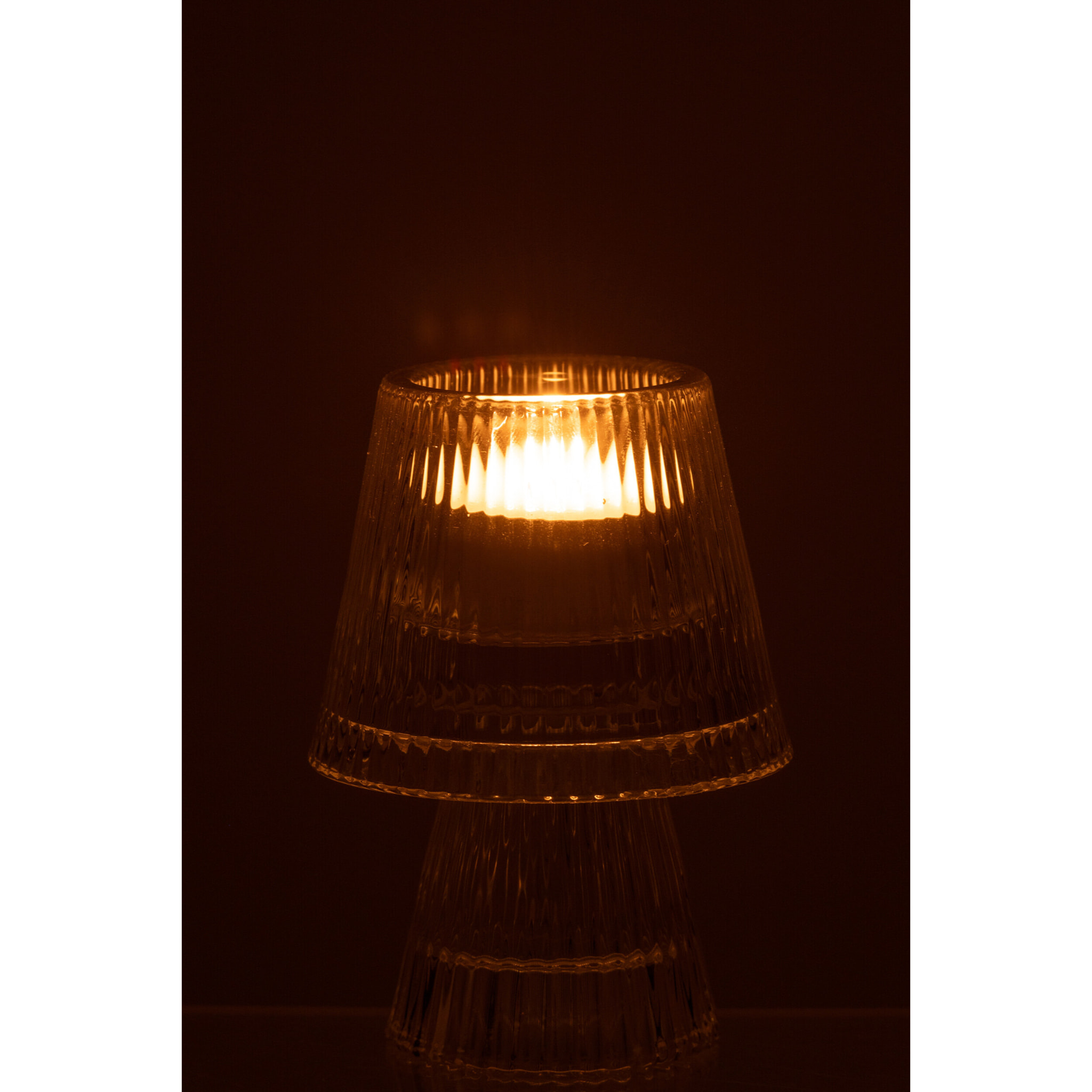 J-Line bougeoir Chapeau - verre - transparent