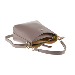 Borsa a spalla da donna Made in Italy - Modello Valeria Elite - 100% pelle - 22.0 x 19.5 x 10.5 cm