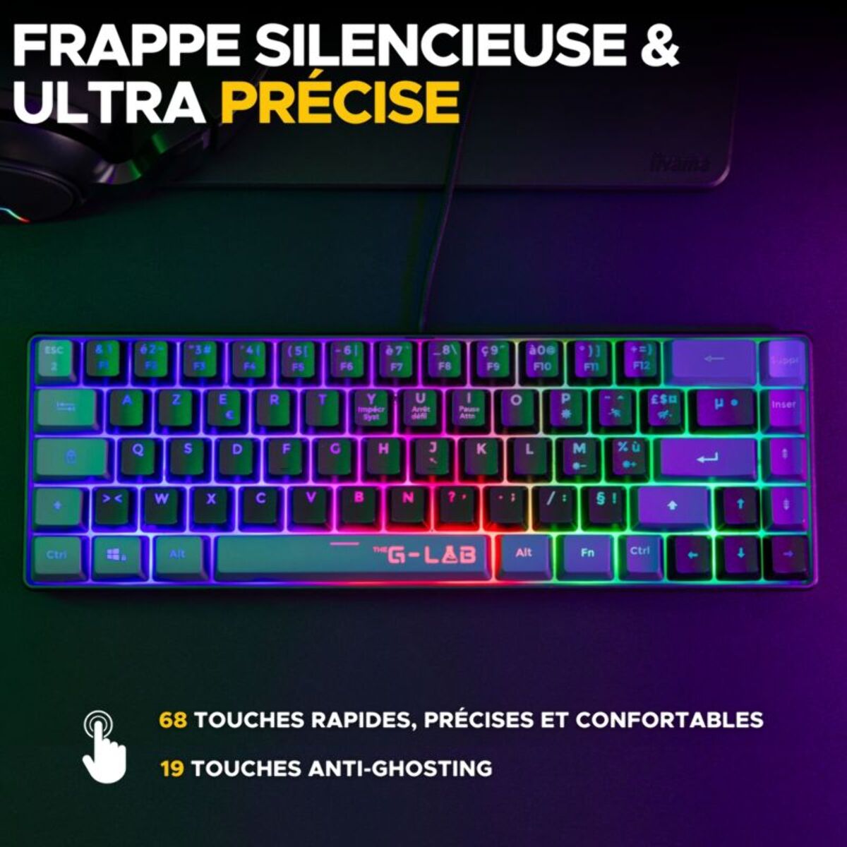 Clavier gamer sans fil THE G-LAB COMBO HYDRO BKG FR
