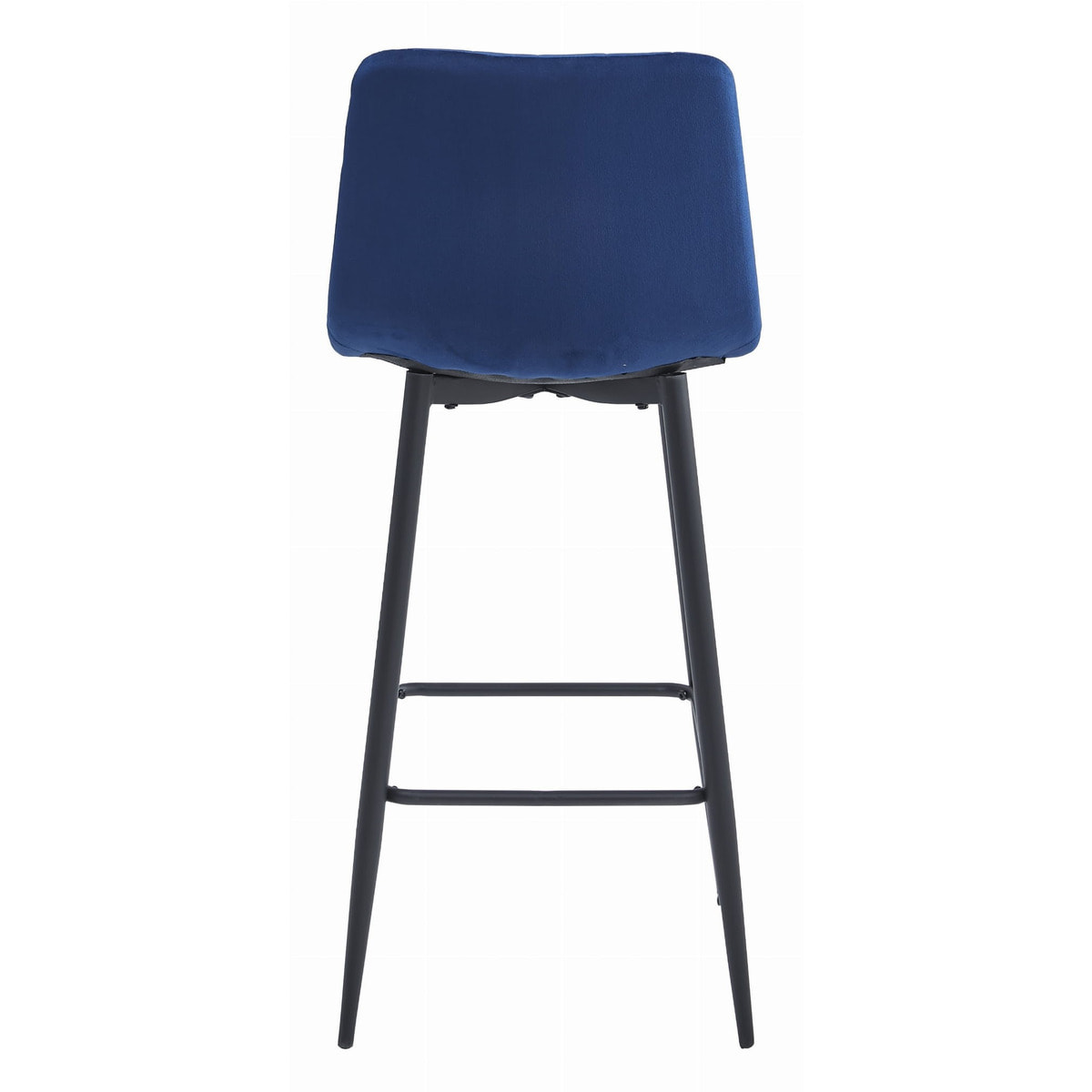 Set di 4 sgabelli bar Pozza in velluto blu e gambe nere