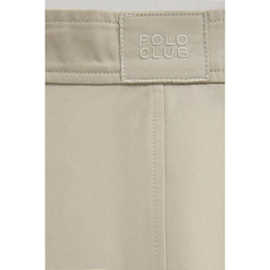 Falda color piedra con pliegues Polo Club