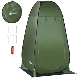 Tienda de Campaña Instantánea Pop-Up Tienda de Ducha Camping Portátil con Gancho Bolsillo Bolsa de Transporte y UV 20+ para Baño Vestuario Cambiador 126x124x189 cm Verde Oliva