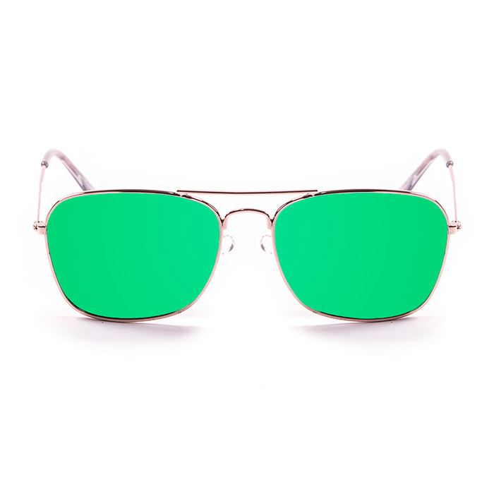 Gafas de sol OCEAN SORRENTO - Metal dorado brillante / Revo verde