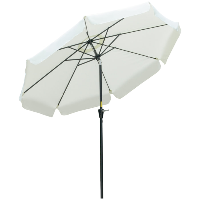 Outsunny Sombrilla de Jardín Ø266x250 cm UV50+ Parasol Aluminio Inclinable Beige