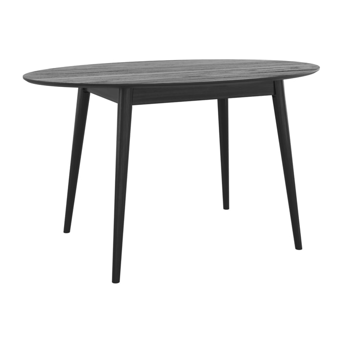 Table ovale 4 personnes en bois noir 130 cm - Eddy