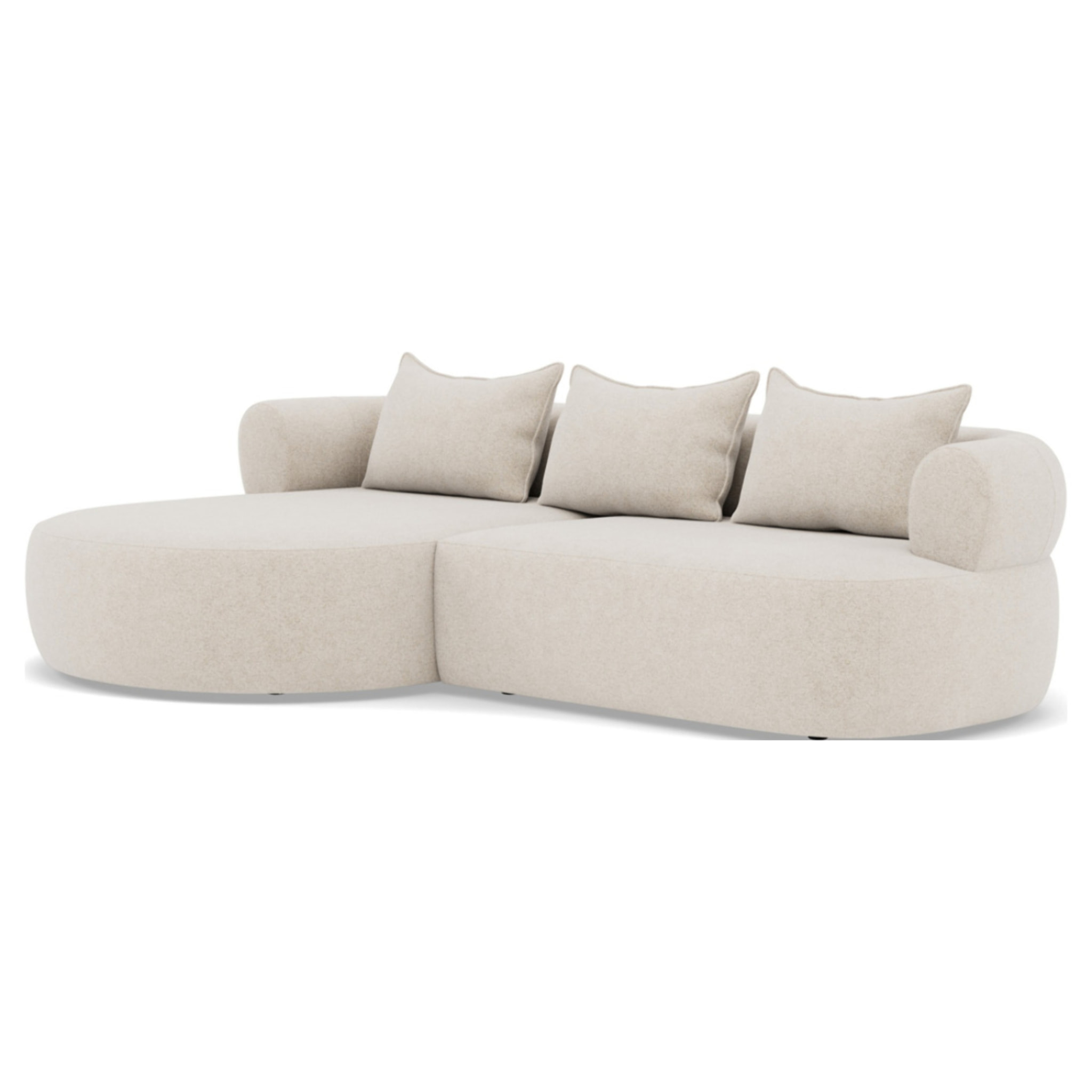 Angela - canapé d'angle gauche 4 places en velours texturé - Beige