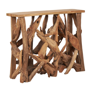 Console rectangulaire L. 98 cm en bois de teck avec plateau – BERLIOZ