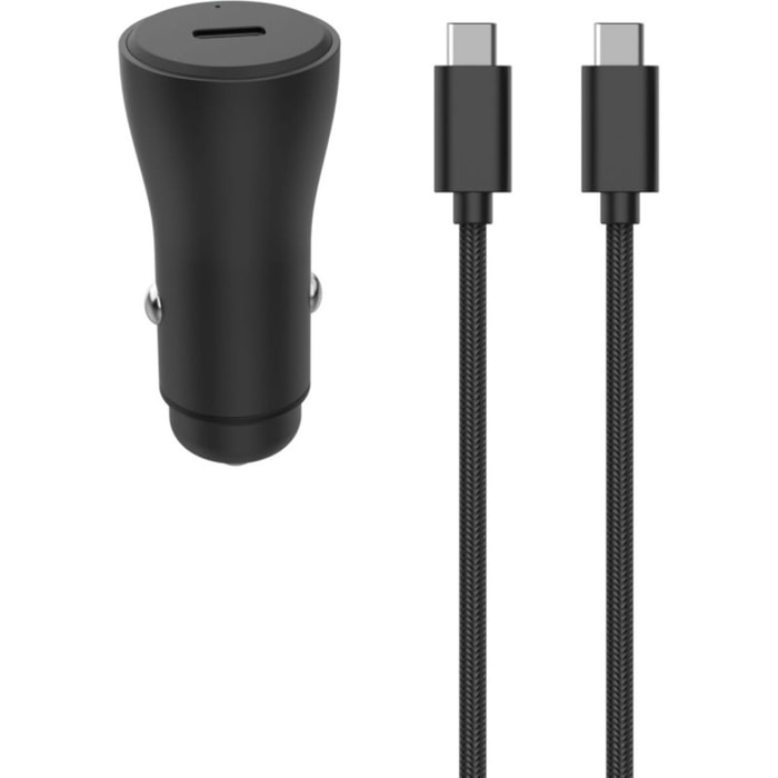 Chargeur allume cigare ADEQWAT 30W USB-C + Cable USB-C 1m noir