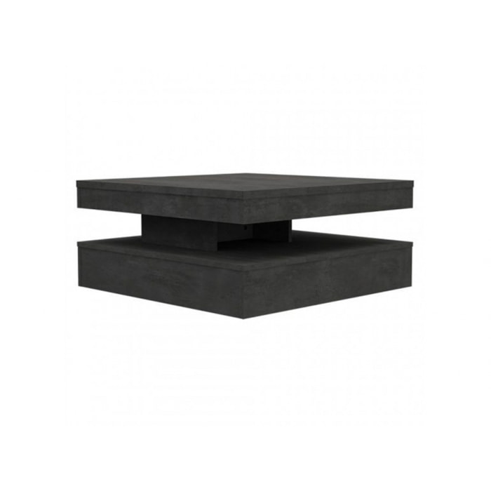 Table basse carré avec plateau rotatif gris - SWITCH