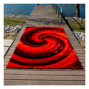 Tapis shaggy fait main motif rond DORO