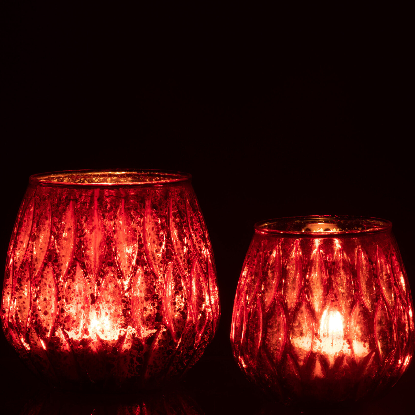 J-Line photophore Motifs - verre - rouge - large - 2 pcs