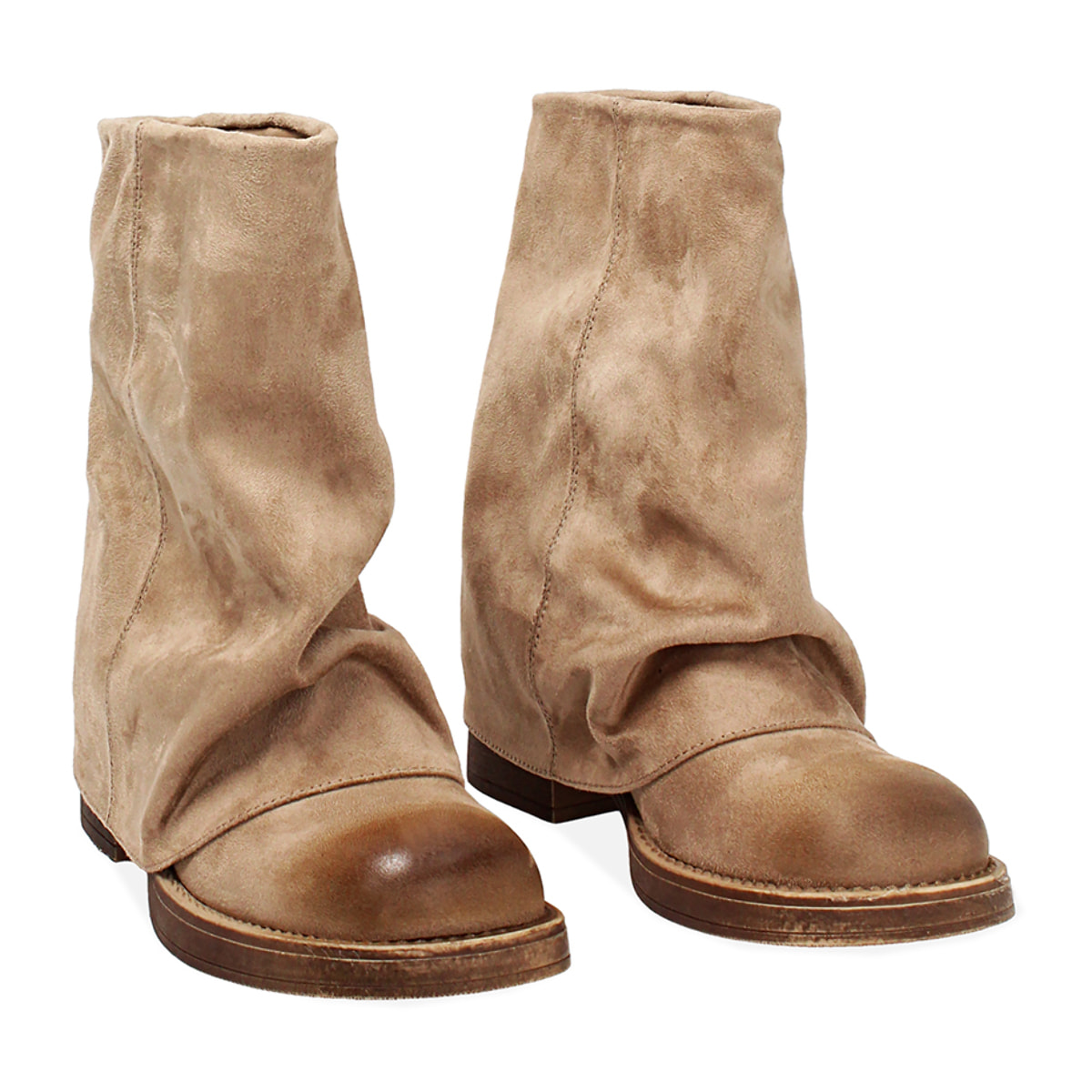 Tronchetto biker da donna taupe