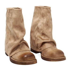 Tronchetto biker da donna taupe