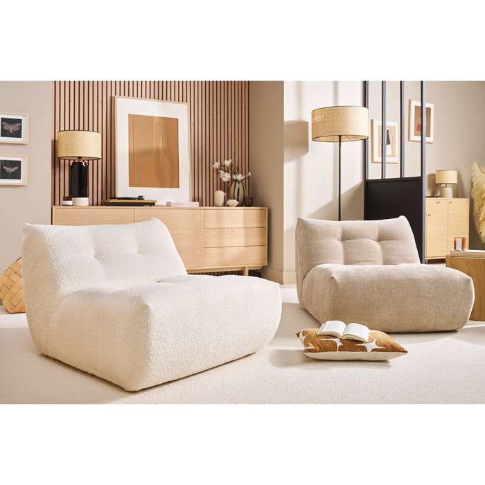 Fauteuil lounge en tissu effet velours texturé bronze BUMPY