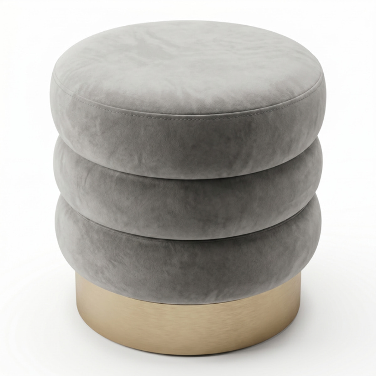 Pouf rotondo in velluto con base oro Ø38x38 cm, sgabello imbottito design moderno elegante, seduta decorativa per salotto camera da letto ingresso cabina armadio, pouf velvet con struttura resistente fino a 100 kg