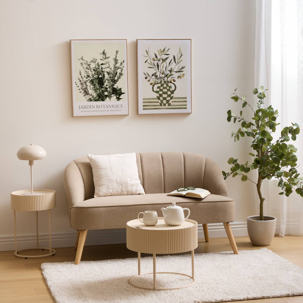 Table basse Juna beige 45x45x40,5cm